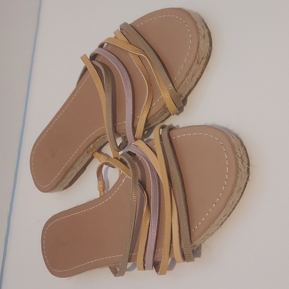 Madewell Kathryn Espadrille Slide Sandal Snake Embossed Leather Size 10 - Picture 3 of 14